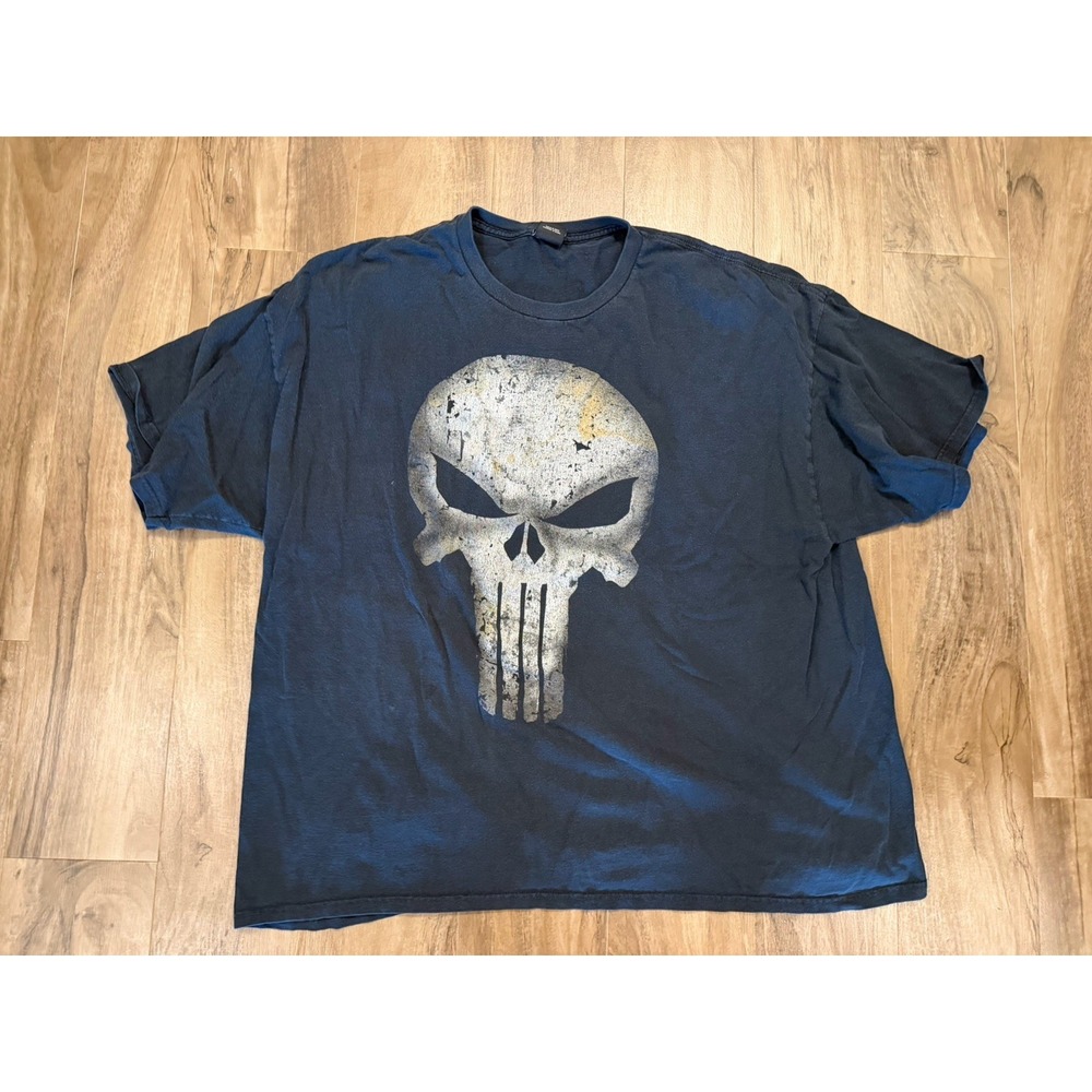 Marvel The Punisher Skull Graphic T-Shirt 2011 Black Men's XXL